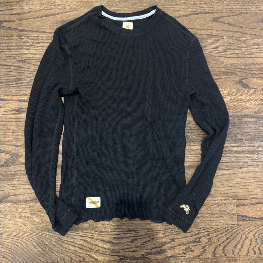Tracksmith 100% wool black long sleeve running top
